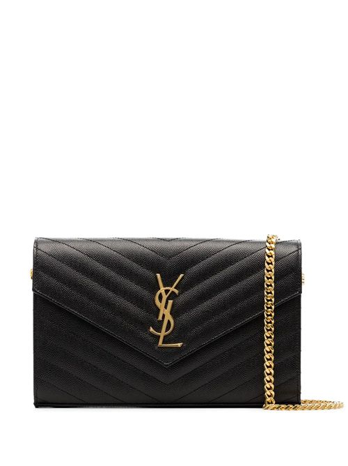 pochette con catena cassandre classica in pelle grain de poudre SAINT LAURENT | 377828BOW011000